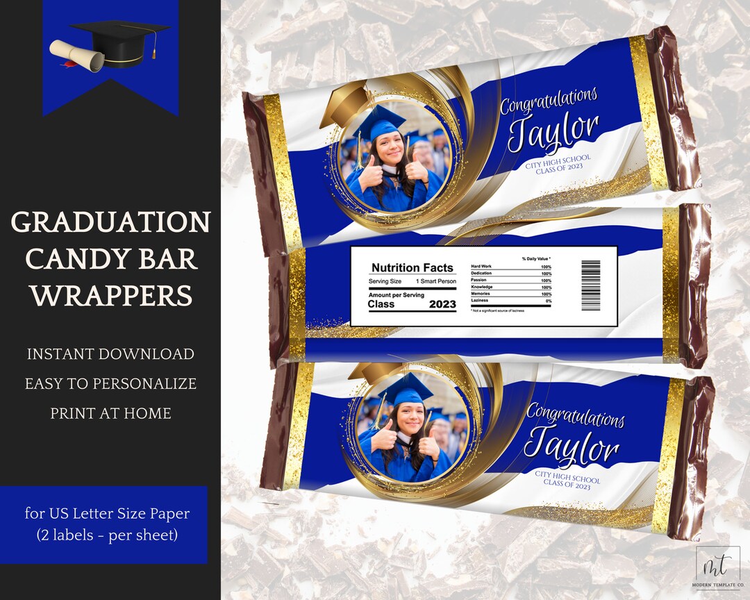 Graduation Candy Bar Template, Party Decorations for Class of 2025
