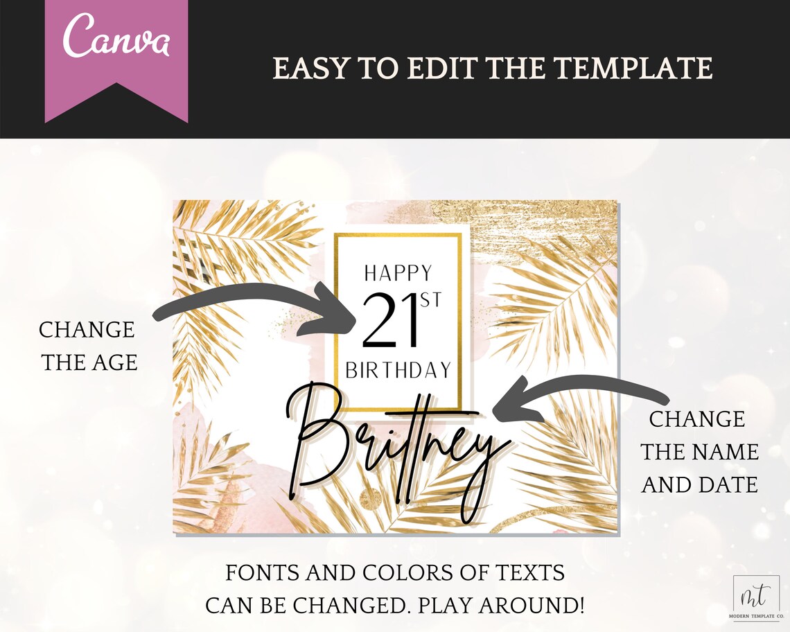 21st Birthday Wine Label Template Personalized Decorations - Etsy