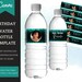 Water Bottle Label Template Black/teal, Printable Birthday Decorations ...