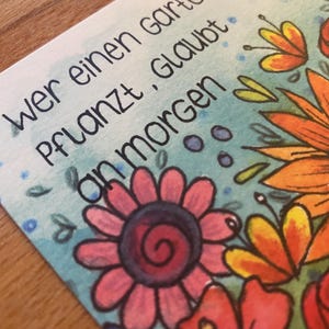 Postkarte Garten von Morgen