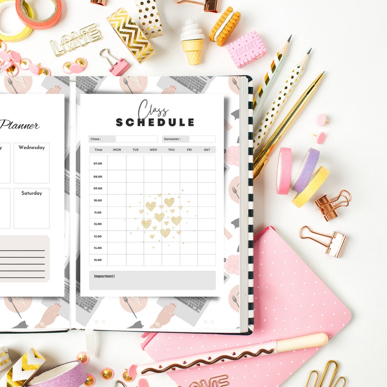 Best College Planner Printable Printable Academic Planner Assignment Planner Etsy