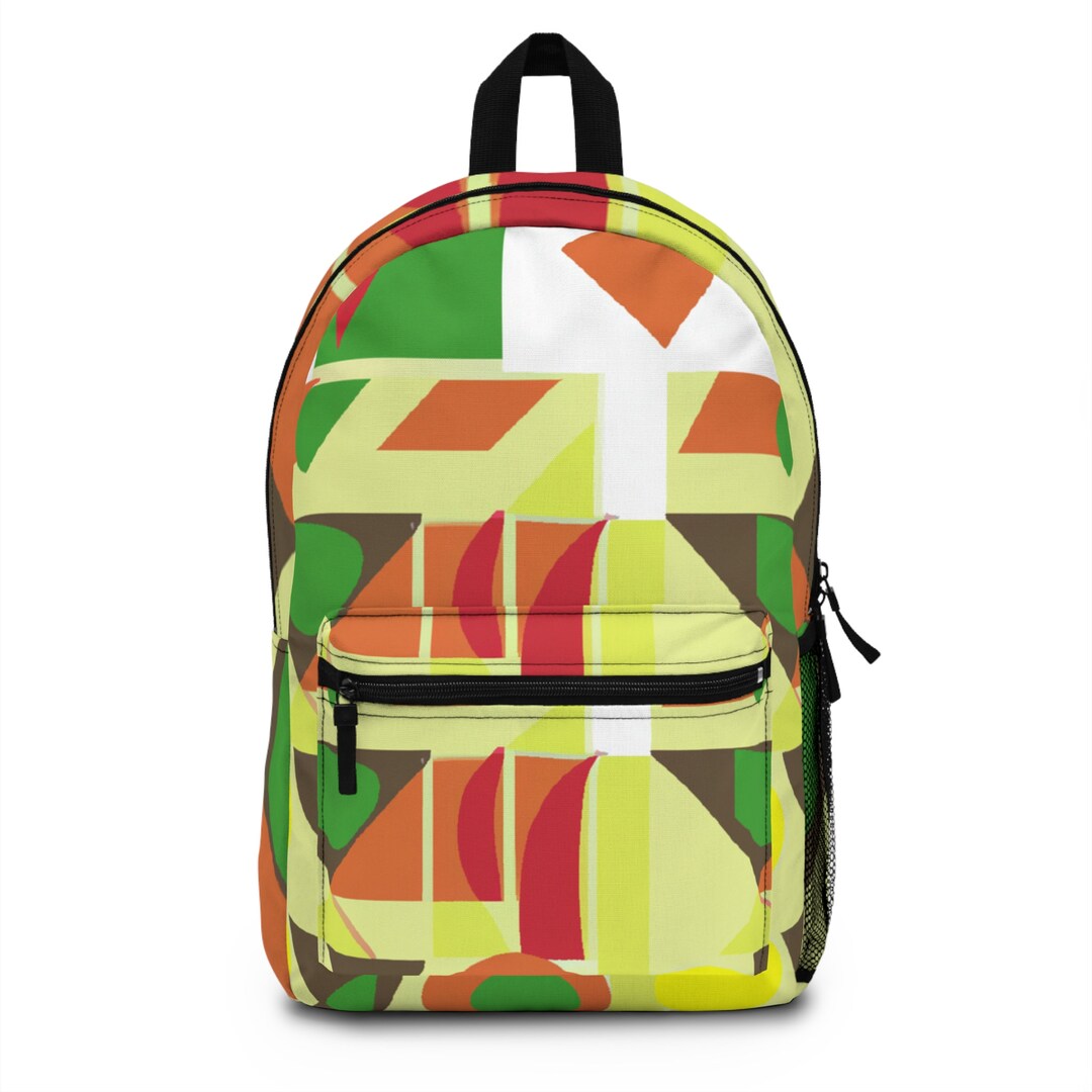 Vibrant Geometric Polygons Book Bag Etsy