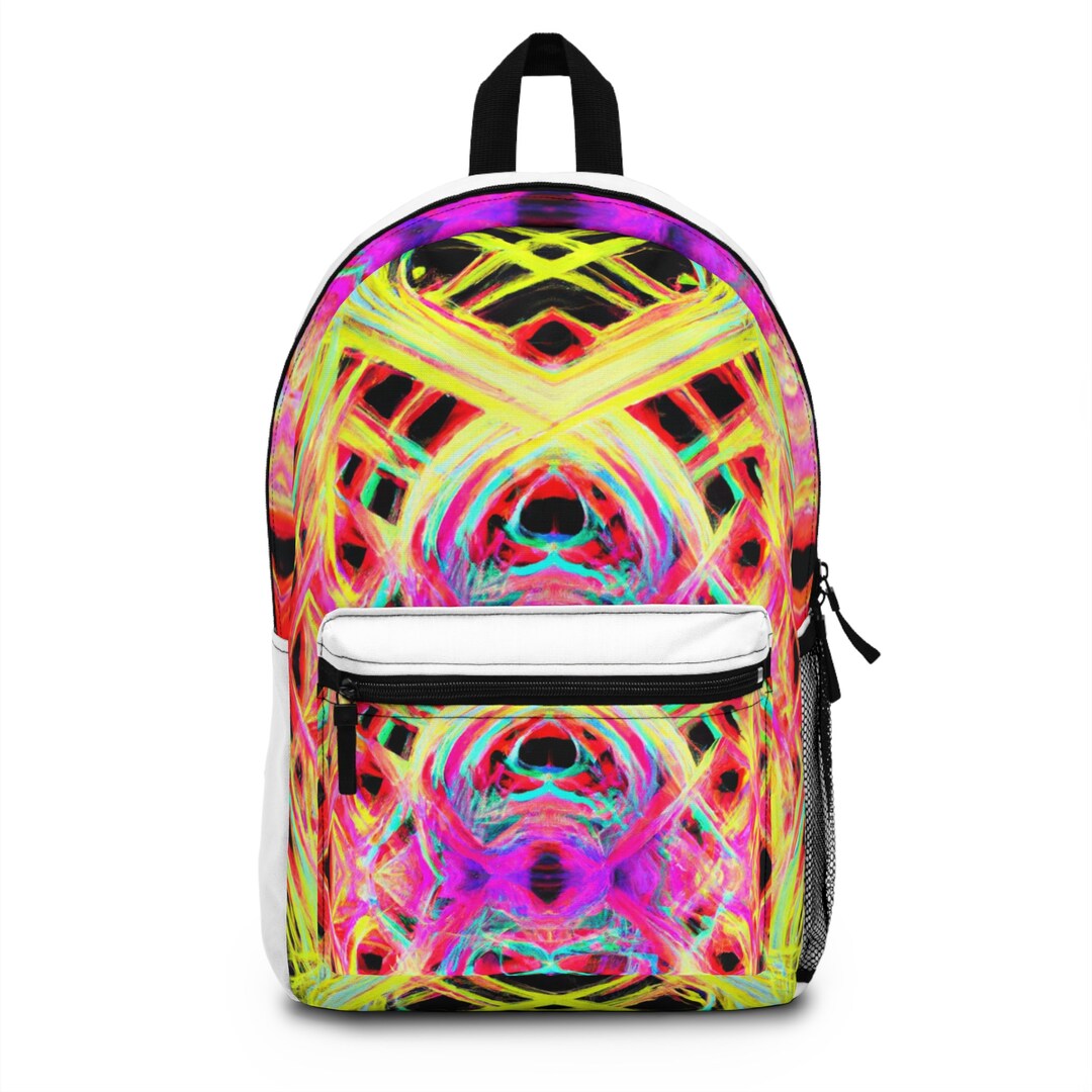 Trippy Colorful Splash Art Book Bag Etsy