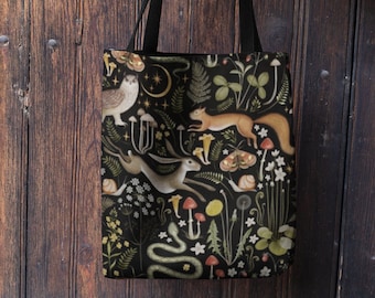 Fairy Forest Tote Bag | Dark Academia Witchy Cottagecore