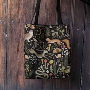 Fairy Forest Tote Bag | Dark Academia Witchy Cottagecore