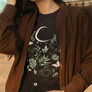 Moths & Mushroom T-Shirt | Goblincore Botanical Art