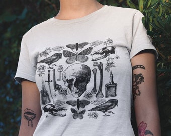 Gothic Skull & Hexerei T-Shirt | Unisex Vintage Ästhetisches T-Shirt