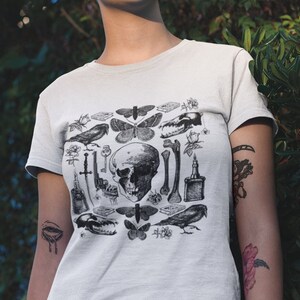 Gothic Unisex Short Sleeve Tee | Gothic Witchy Skulls & Witchcraft | Pagan Wicca Magic T-Shirt | Dark Goth Vintage Aesthetic Shirt