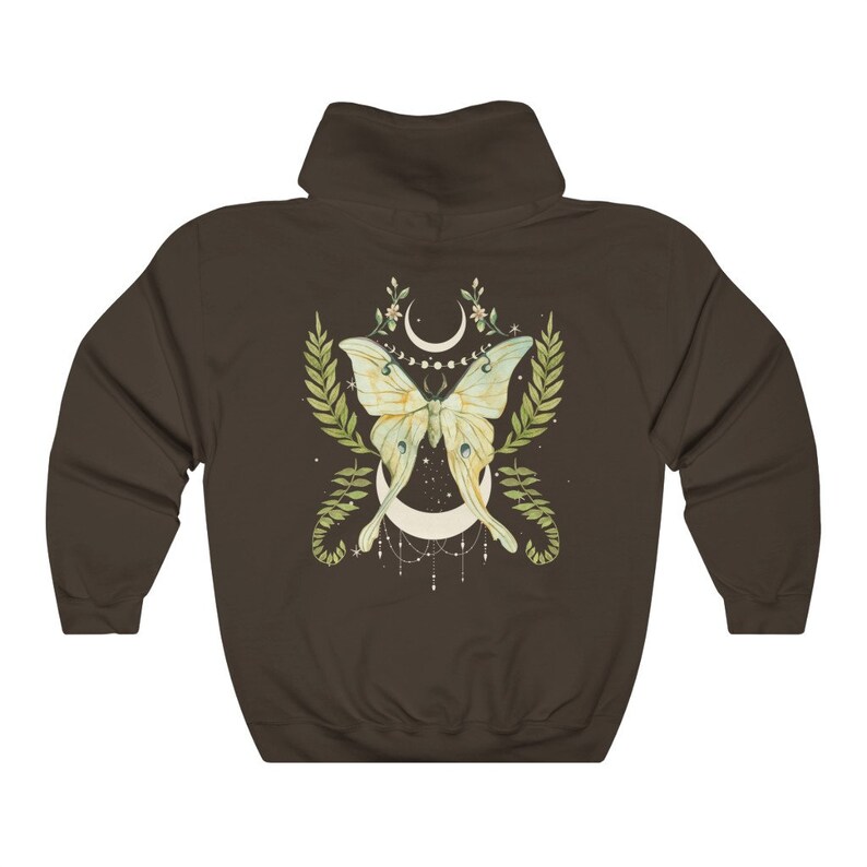 Sudadera con capucha de polilla lunar botánica / Estilo gótico lunar, estilo academia oscura Dark Chocolate