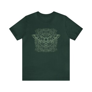 Celestial Luna Moth T-shirt | Mystical Insect Illustration Forest