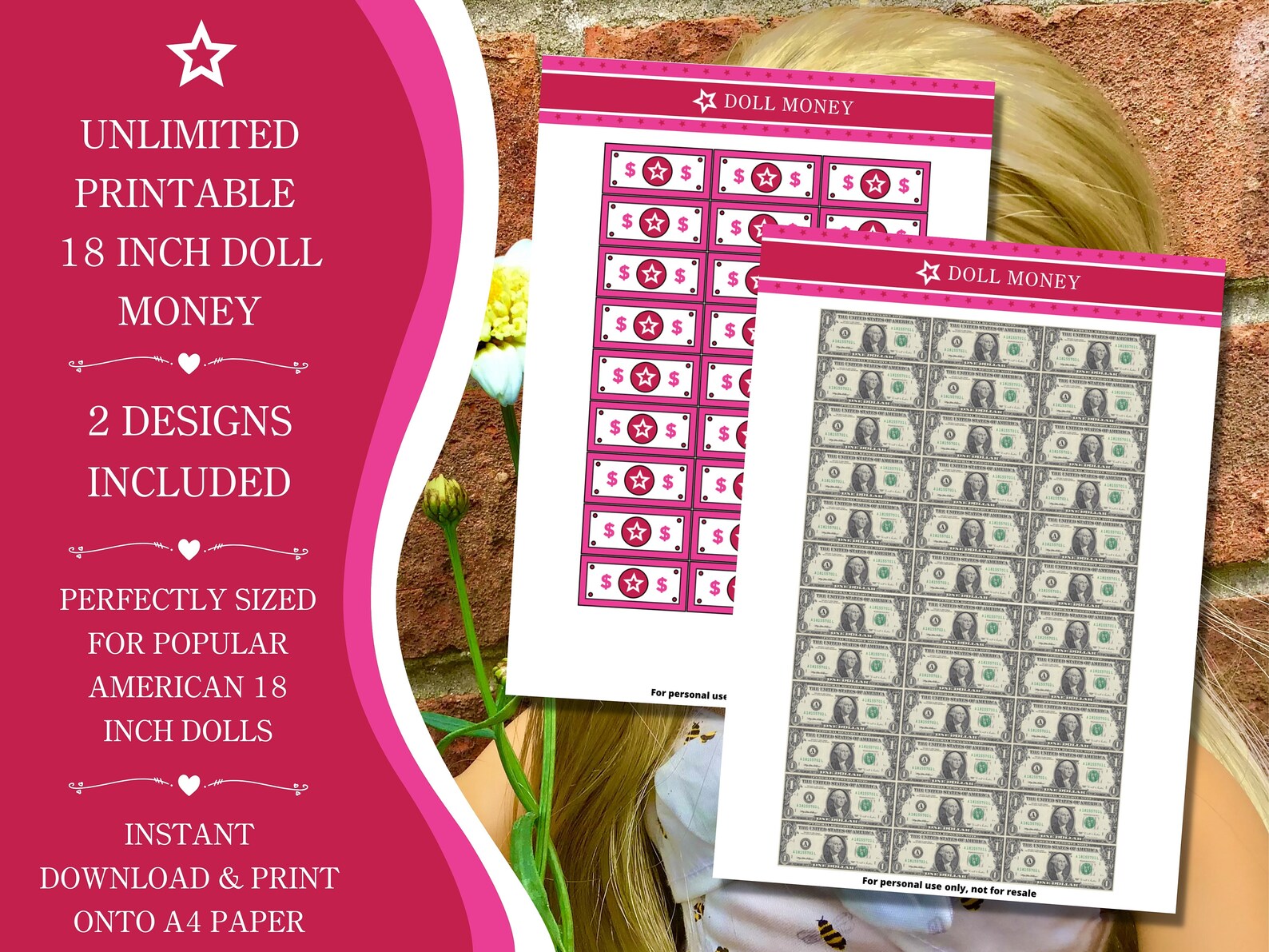 18 Inch Doll Money for American Girl and Our Generation Fake - Etsy