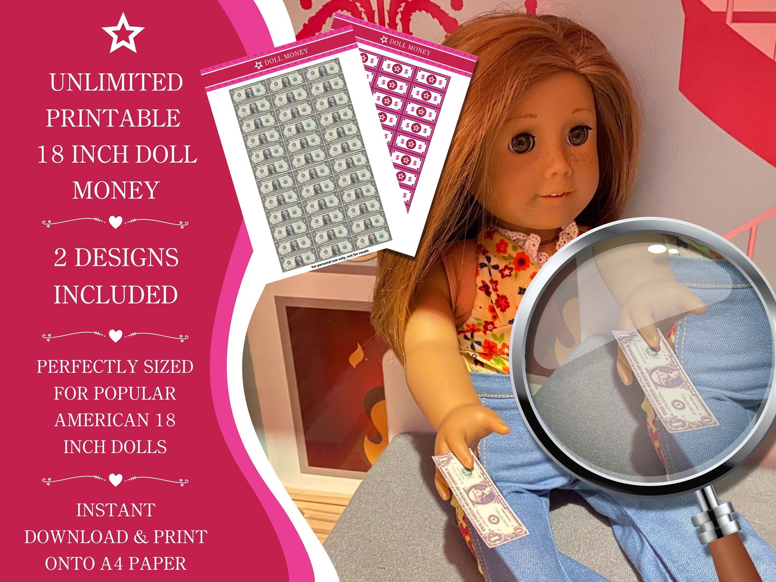 18 Inch Doll Money for American Girl and Our Generation Fake - Etsy