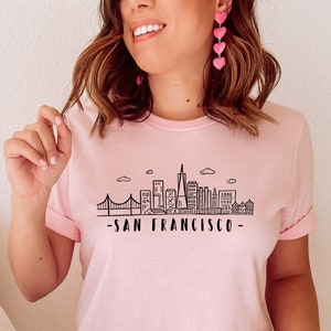 San Francisco T-shirt,Unisex Crewneck California Tee,San Francisco City Skyline Shirt,Golden Gate Bridge,SF Lover Gift,Mothers Day Gift