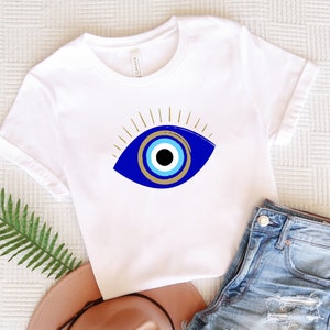 Mystical Protection Symbol Good Vibes Only Unisex Adult customize design t-shirts, Evil Eye BOHO Gift Yoga Shirt