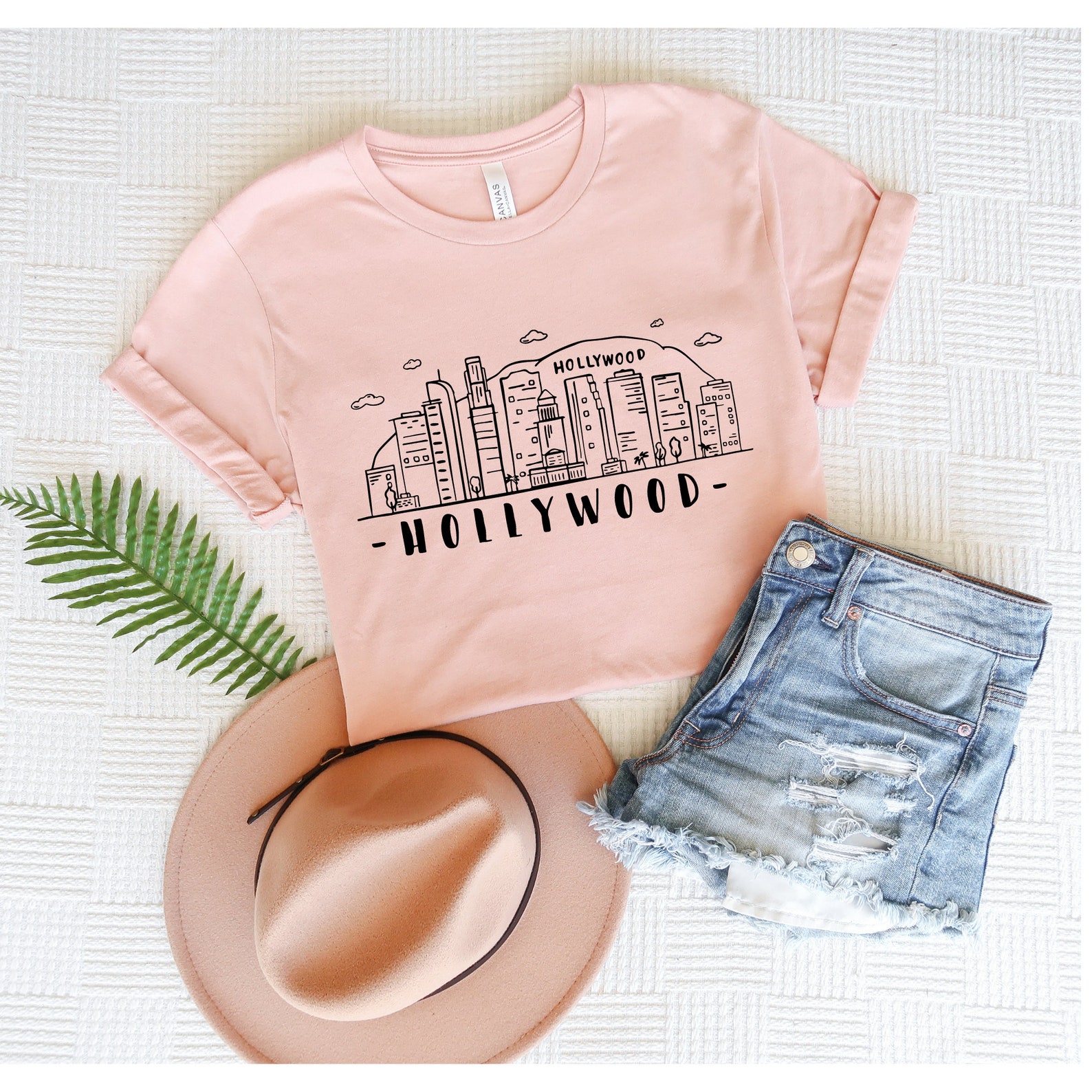 Hollywood T-shirt Hollywood California Tee Hollywood City - Etsy
