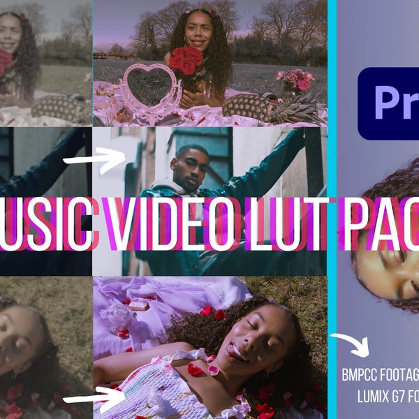 Pack LUT de vidéos musicales pour débutants pour Adobe Premiere Pro | Cadeau numérique 25+Presets // Cube ou Look