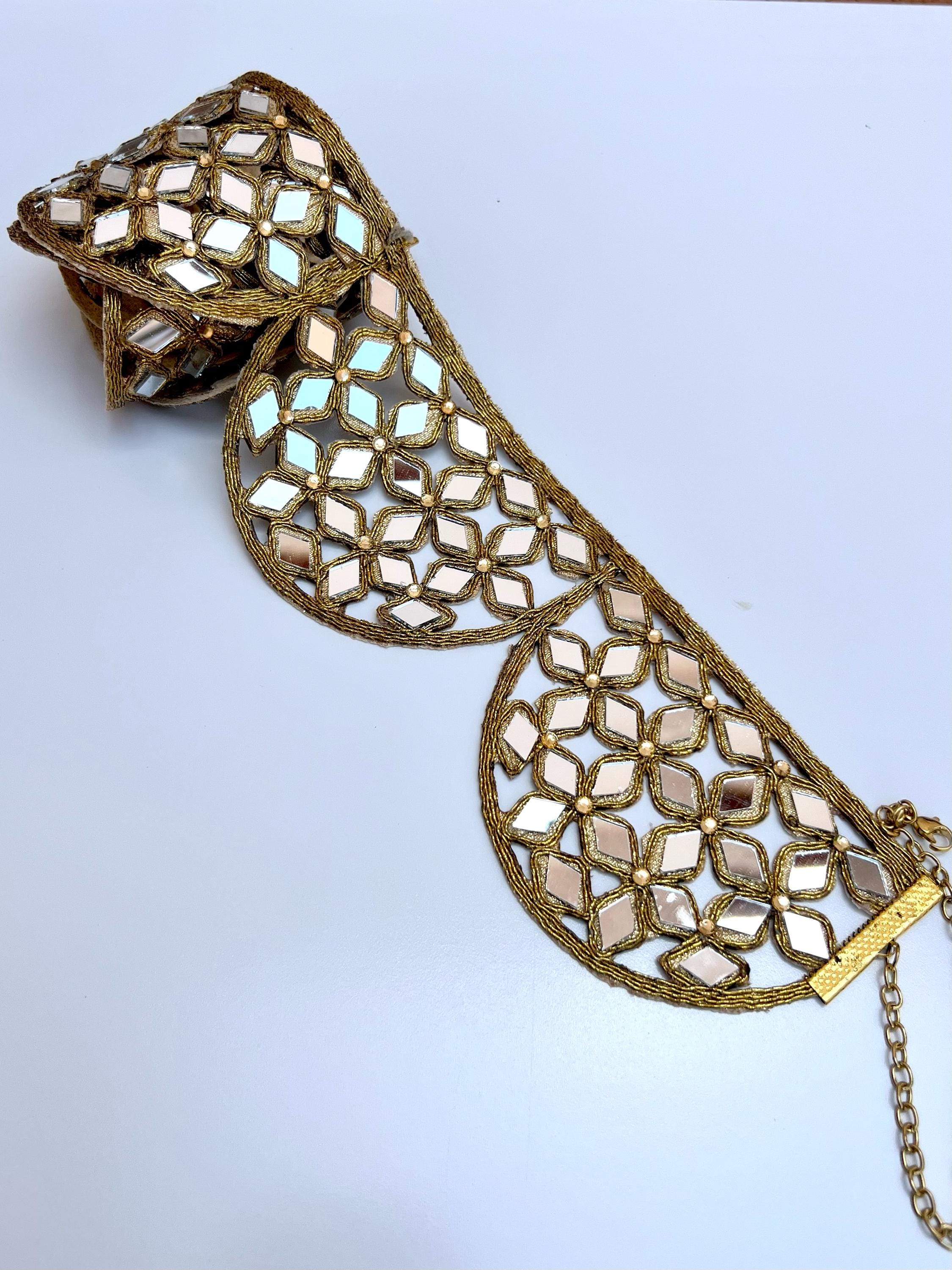 Belt, champagne, beads and mirrors belt. Belts With Mirror Work - Etsy main image 2