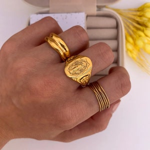 Anillo Virgen Baño de Oro