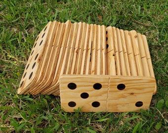 Giant Dominoes Lawn Game, wood, handmade, double-six set, 28 tiles, lightweight, outdoor play, gift, kids, wedding gift