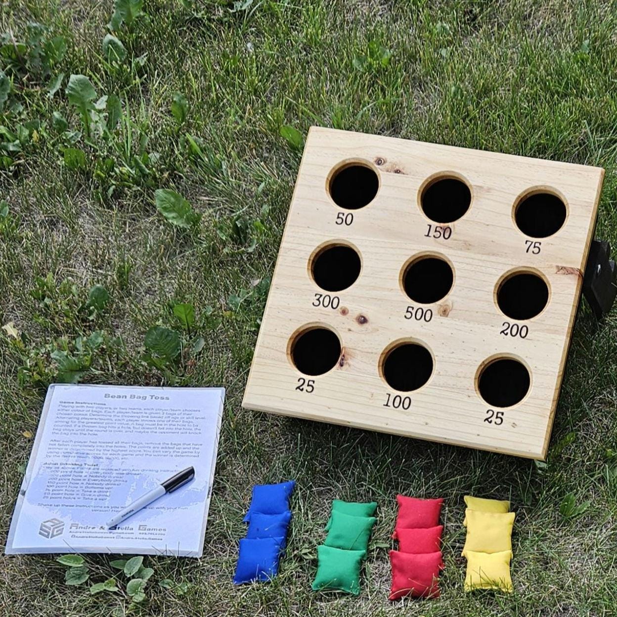 Set De Lanzamiento De Bolsitas Cornhole – Tablero Plegable De 58x51 Cm Con 6 Bolsas, Ideal Para Jugar En Interior Y Exterior, Incluye Bolsa De Almacenamiento