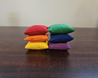 20 Sacs De Lancer Colorés – Taille 5x5 Cm – Remplis De Haricots – Pour Jeux D’adresse, Enfants, Adultes – Polyester Durable