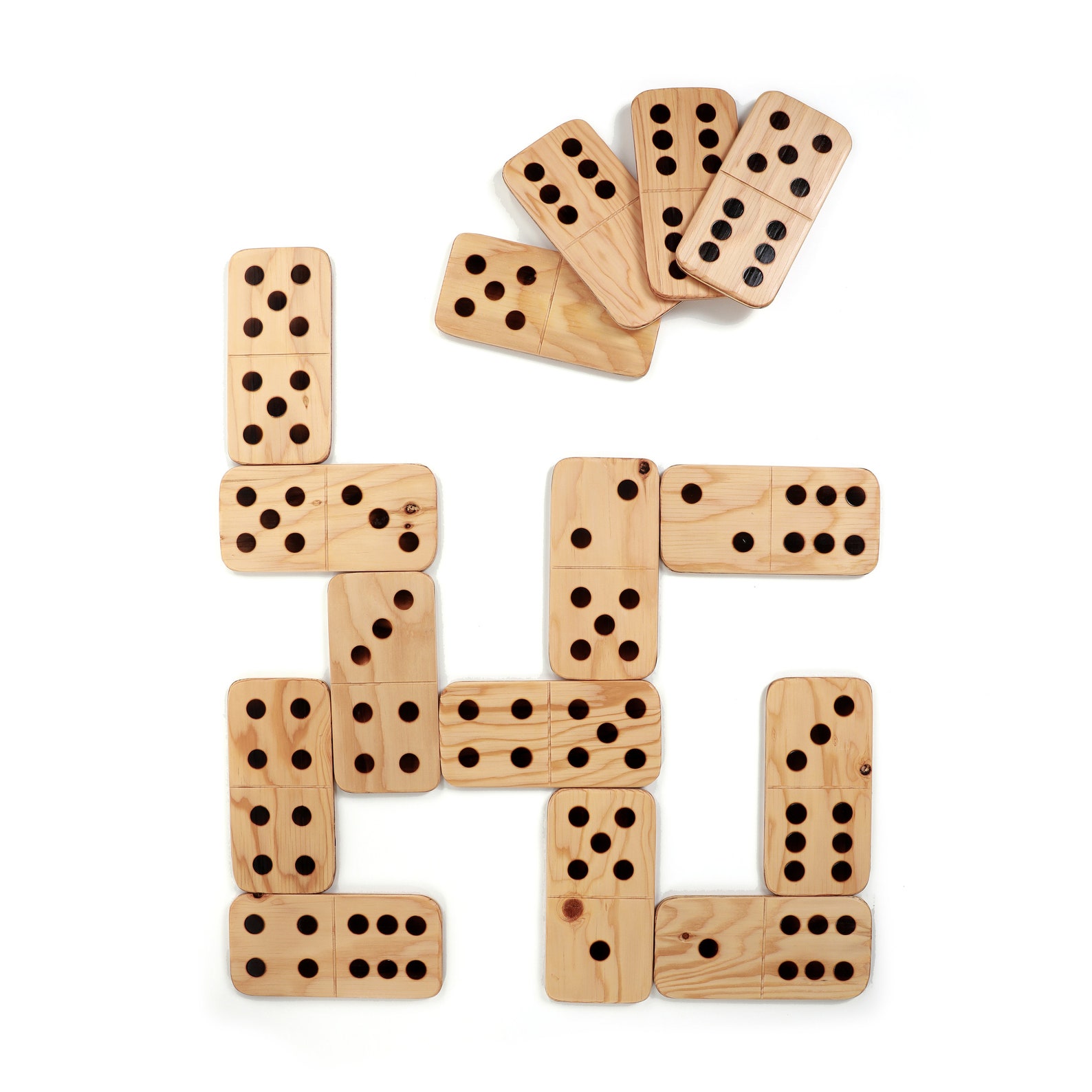 Giant Dominoes Lawn Game Wood Handmade Doublesix Set 28 Etsy