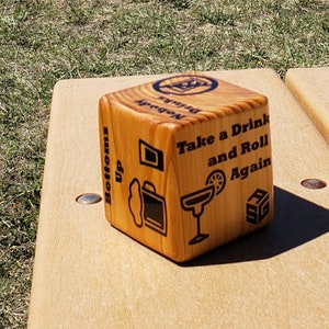 Giant wood Party Dice. Adult Drinking Game, outdoor lawn/backyard game, wedding, bachelor/bachelorette party, camping activity, college gift