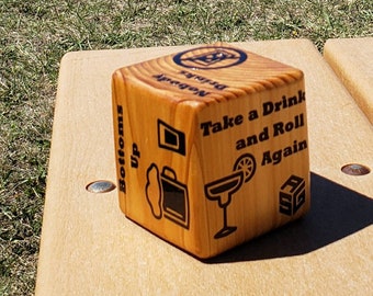 Giant wood Party Dice. Adult Drinking Game, outdoor lawn/backyard game, wedding, bachelor/bachelorette party, camping activity, college gift