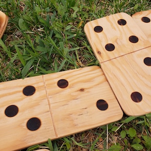 Giant Dominoes, double-six set, 28 tiles, handmade, wood, lightweight, lawn game Bild 7