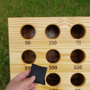 Bean Bag Toss Lawn Game, Mini Corn Hole Game, Wooden Yard Game, Outdoor Wedding Lawn Game, All Ages, Backyard Game, Target Game, Bullseye image 6