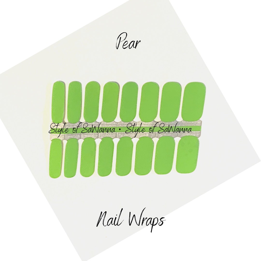 Pear Nail Polish Wrap Nail Art Stickers 16 Wraps Etsy UK