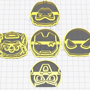Super Heroes Cookie Cutter Imprint STL Files