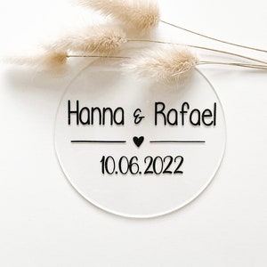 Acrylschild Personalisiert | Hochzeit | Acrylglas | Türschild | Willkommensschild | Namensschild | Geschenkidee | Wunschtext