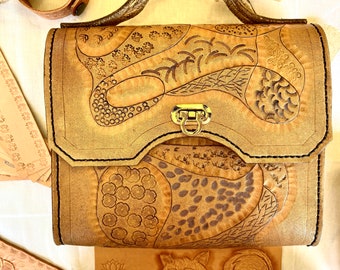 Antique art leather bag