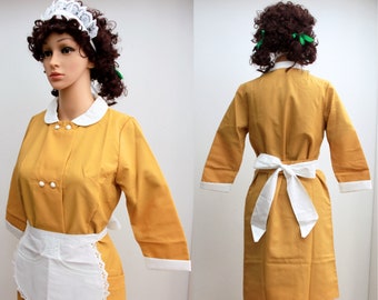 Blouse pour femmes Solida Fabelnyl, salon de coiffure des années 70, blouse en nylon vintage 3/4 longue solide et extrêmement rustique, pour les femmes au foyer qui travaillent dur