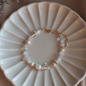 Pearl Bracelet, Beaded Bracelet, Gemstone Bracelet, Gift for Mom, Gift for Her, Boho Jewelry