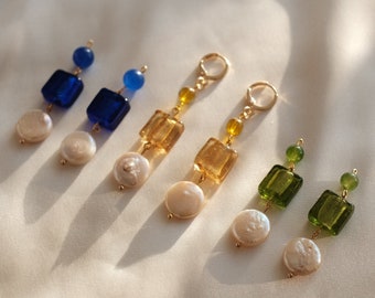 Glasperlen Ohrringe, Baumeln Ohrringe, Huggie Hoop Ohrringe, Identitäts Perle