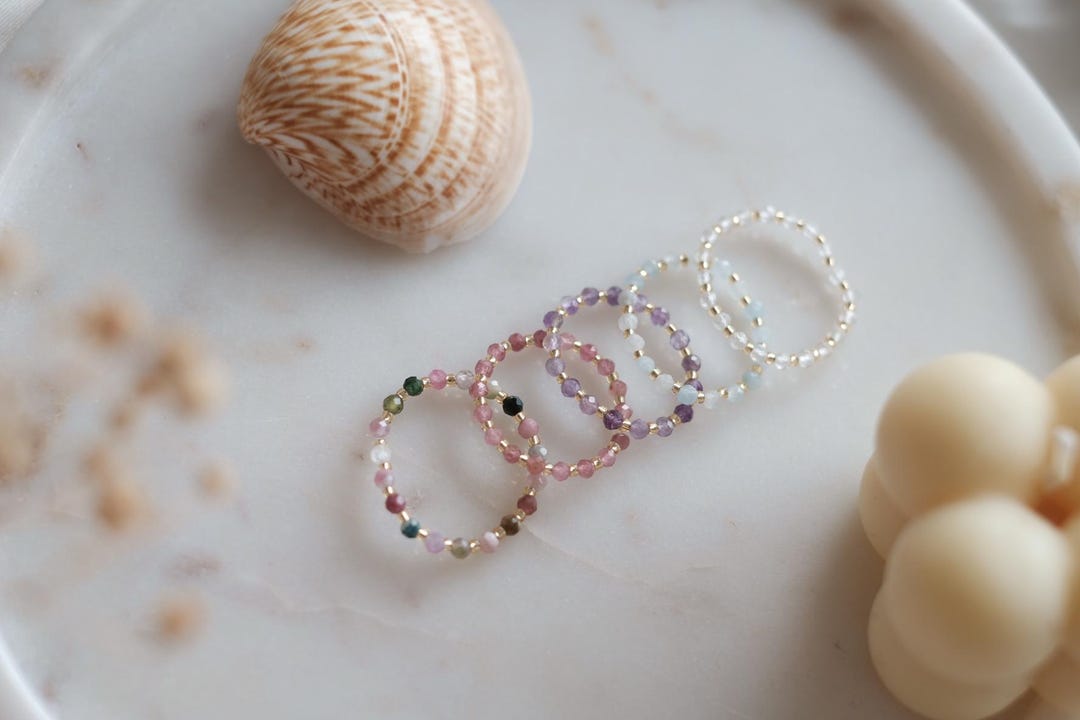 Beaded Ring, Crystal Ring, Beaded Jewelry, Stackable Ring, Matching ...