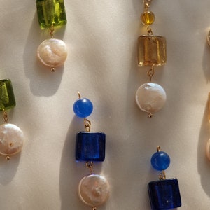 Dangle Pearl Earrings Hoop Earrings Beaded Drop Earrings Gift for Mom Gift For Her Birthday Gift Bridal Showers image 6