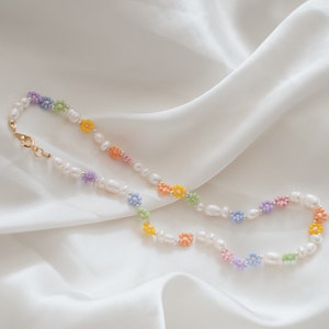 Collana di perle per donna Collana girocollo Collana colorata per damigelle Regalo per lei