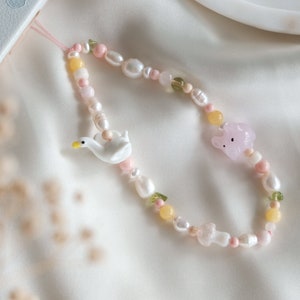 Süß Handy Anhänger, Schlüsselanhänger Perlen, Geschenk für sie, Handy Armband, Handy Anhänger Perle, Geschenkidee für Freunde, Handgemachter Schlüsselanhänger, Taschenanhänger