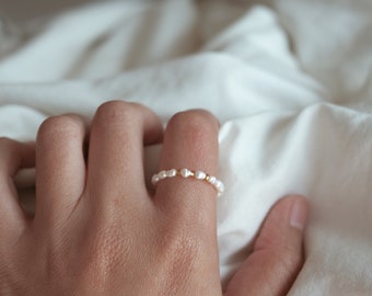 Natural Freshwater Pearls Ring, Pearl Ring, Handmade Artisan Jewellery