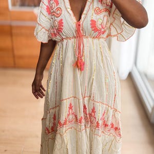 Damen Boho Sommer Hippie Ibiza Wedding Maxikleid