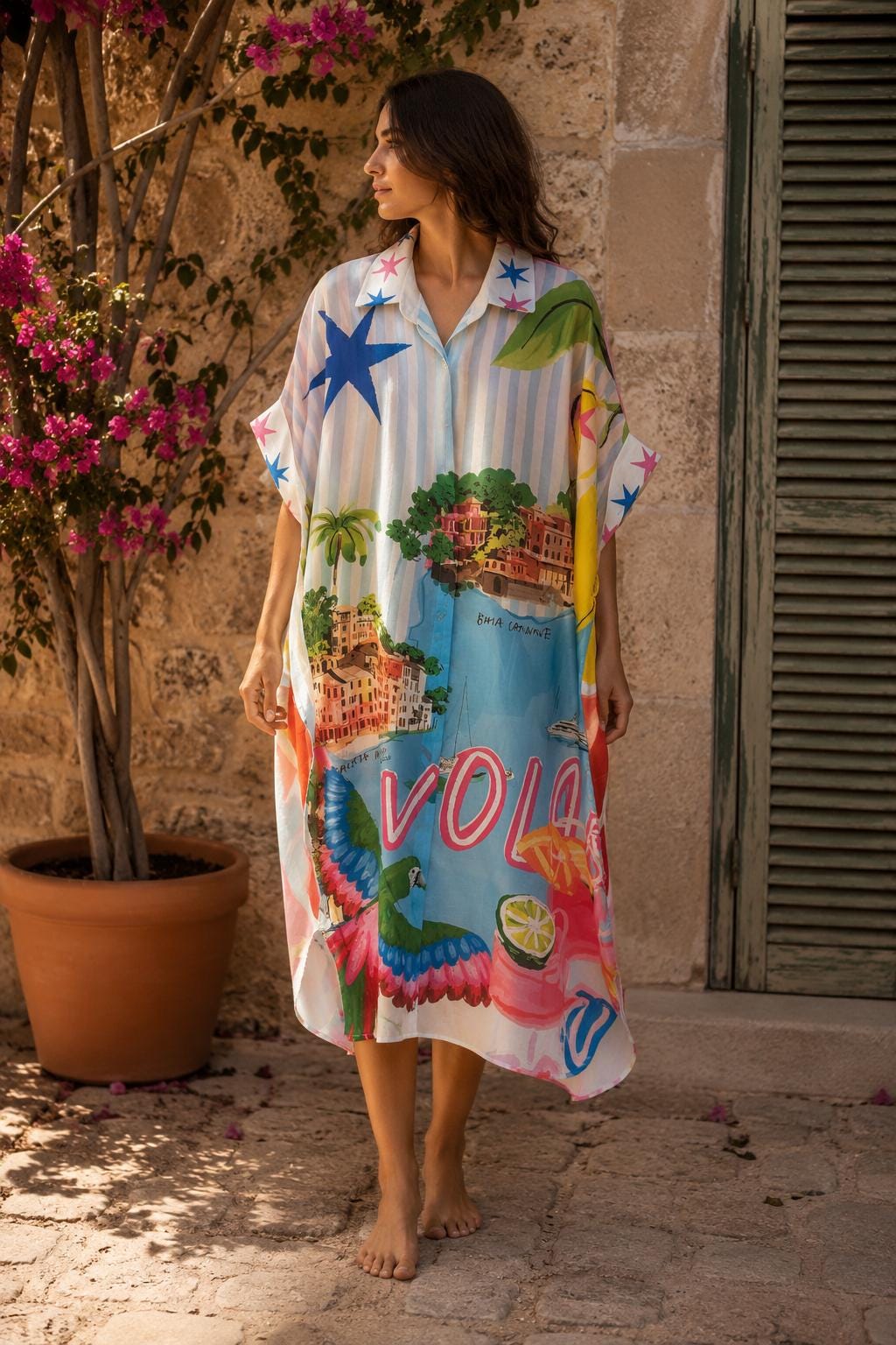 italian beach dresses Made in Italy Kennedy Blue Juliet Bridesmaid Color:Cheetah Live la dolce vita womens italian summer style 12012026md