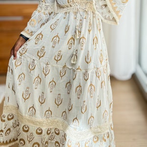 Damen Boho Sommer Hippie Ibiza Wedding Maxikleid