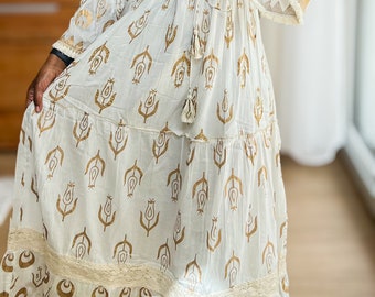 Damen Boho Sommer Hippie Ibiza Wedding Maxikleid