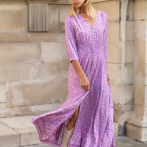 Damen Sommer Boho Hippie Maxikleid (S/M, M/L)
