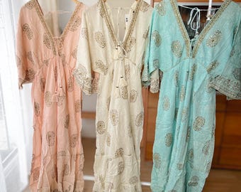 Women’s Boho Hippie Ibiza Summer Maxidress Vacation Holiday Viscose Dress Resort Wear