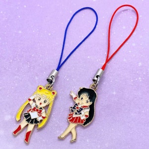 Sailor Moon & Sailor Mars Phone Charms and Dust Plugs Kawaii Anime-Inspired Magical Girl