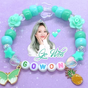 Bracciale Gowon Loona Kandi con perline iridescenti e ciondoli Kpop Monthly Girl Eden Green Butterfly YYXY